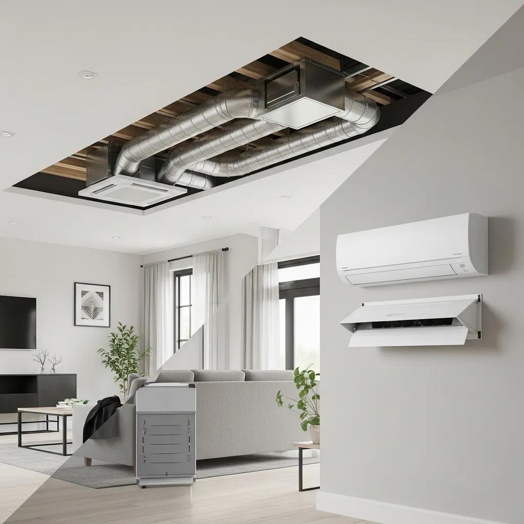 Comparison of ducted and ductless HVAC zoning systems in a modern home